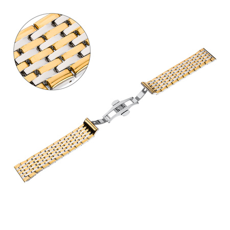 BRANSOLETA - SEMI SOLID - MB 78 - 30/31 - ZŁOTY / SREBRNY - 22mm