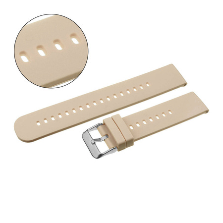 PASEK U27 - 17/SL - BEŻOWY / SREBRNY - 22mm