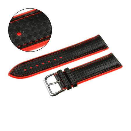 PASEK U19 - 1.6 - CZARNY / CZERWONA NIĆ - 20mm