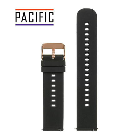 PASEK U27 - 1/RG - CZARNY / RÓŻOWE ZŁOTO - 22mm