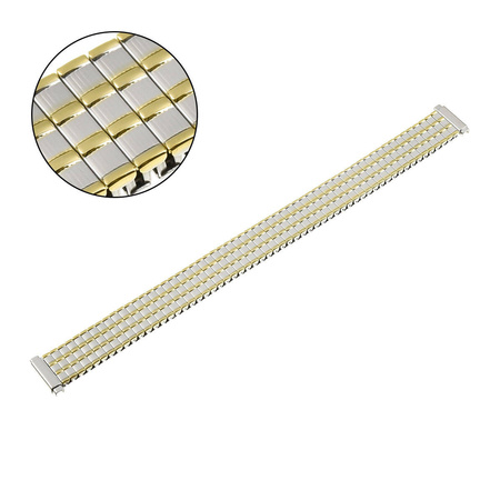 BRANSOLETA ROZCIĄGANA DAMSKA - MODEL 8 - SREBRNO - ZŁOTA