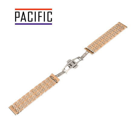 BRANSOLETA - SOLID ZAP. MOT. - MB 55 - 33/31 - RÓŻOWY ZŁOTY / SREBRNY - 22mm