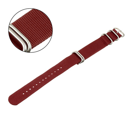 PASEK PARCIANY N01 - 4/S - BORDOWY / SREBRNY - 20MM