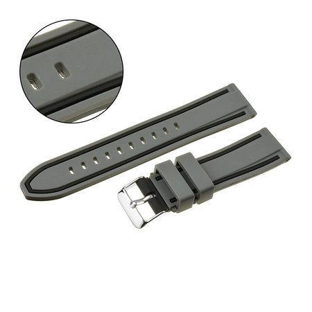 PASEK U14 - 7.1 - CIEMNY SZARY / CZARNY - 20MM