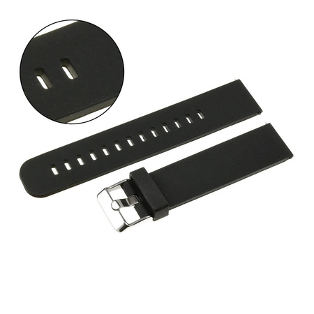 PASEK U15 - 1/S - CZARNY / SREBRNY - 24MM