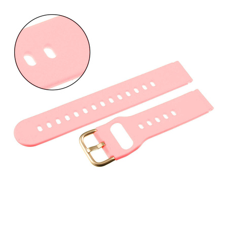 PASEK U01 - 14/G - CIEMNY RÓŻOWY / ZŁOTY - 22MM