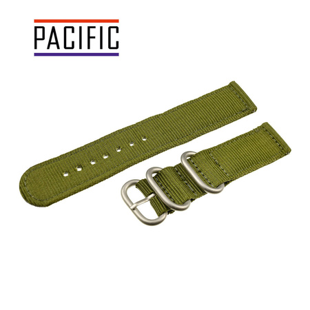 PASEK N02 - 27/SL - CIEMNY ZIELONY / SREBRNY - 22MM