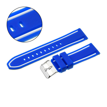 PASEK U14 - 16.22 - NIEBIESKI / BIAŁY - 22MM