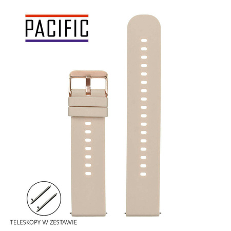 PASEK U27 - 17/RG - BEŻOWY / RÓŻOWE ZŁOTO - 18mm