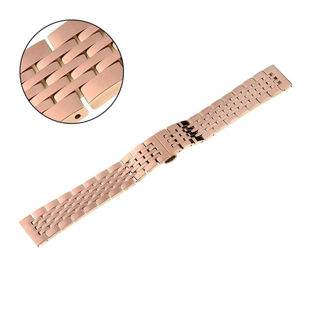 BRANSOLETA - SOLID ZAP. MOT. - MB 54 - 33 - RÓŻOWY ZŁOTY - 14mm