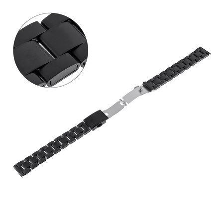 BRANSOLETA - STALOWA HQ - MB 101 - 1 - CZARNY - 14mm