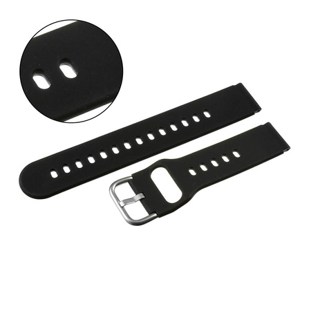 PASEK U01 - 1/S - CZARNY / SREBRNY - 18MM