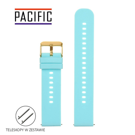 PASEK U27 - 19/G - JASNY NIEBIESKI / ZŁOTY - 18mm