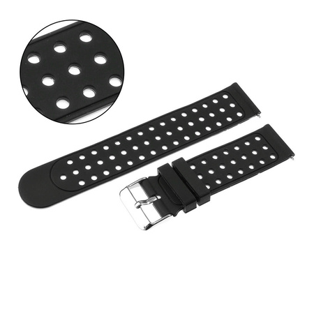 PASEK U12 - 1.22 - CZARNY / BIAŁY - 20MM