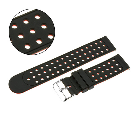 PASEK U12 - 1.6 - CZARNY / CZERWONY - 22MM