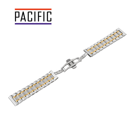 BRANSOLETA - SOLID ZAP. MOT. - MB 60 - 31 / 30 - SREBRNY / ZŁOTY - 22mm