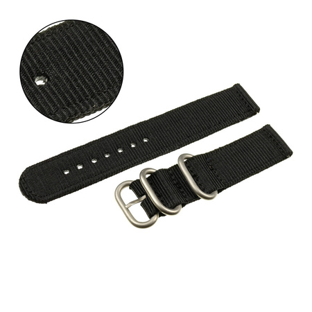 PASEK N02 - 1/SL - CZARNY / SREBRNY - 24MM