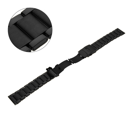 BRANSOLETA - STALOWA HQ - MB 101 - 1 - CZARNY - 14mm