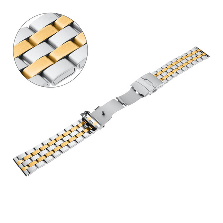 BRANSOLETA - STALOWA HQ - MB 102 - 31/30 - SREBRNY / ZŁOTY - 22mm