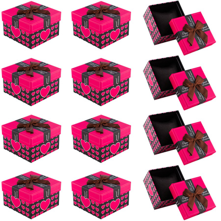 PUDEŁKO WSTĄŻKA CIEMNY RÓŻ