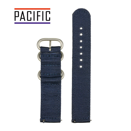 PASEK N02 - 5/SL - GRANATOWY / SREBRNY - 24MM