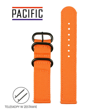 PASEK N02 - 12/B - POMARAŃCZOWY / CZARNY - 20MM