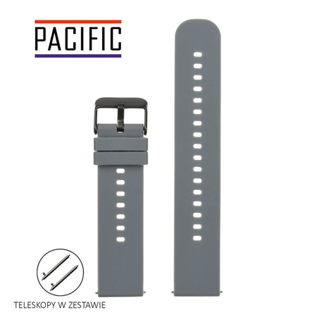 PASEK U27 - 7/BL - CIEMNY SZARY / CZARNY - 22mm