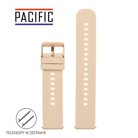 PASEK U27 - 23/RG - KREMOWY / RÓŻOWE ZŁOTO - 22mm
