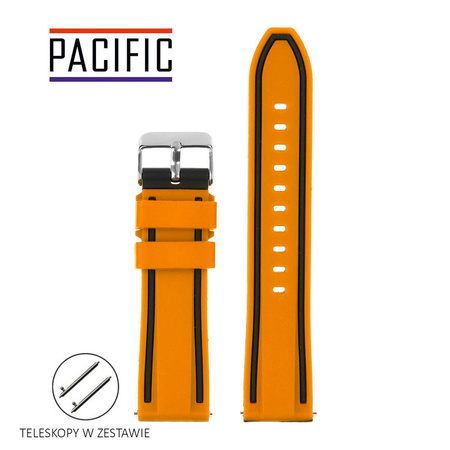 PASEK U14 - 12.1 - POMARAŃCZOWY / CZARNY - 24MM