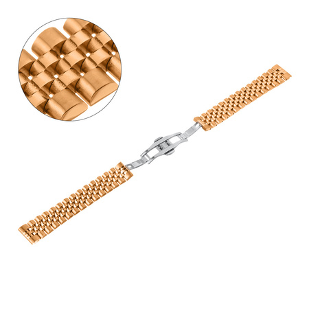 BRANSOLETA - SOLID ZAP. MOT. - MB 61 - 33 - RÓŻOWY ZŁOTY - 16mm