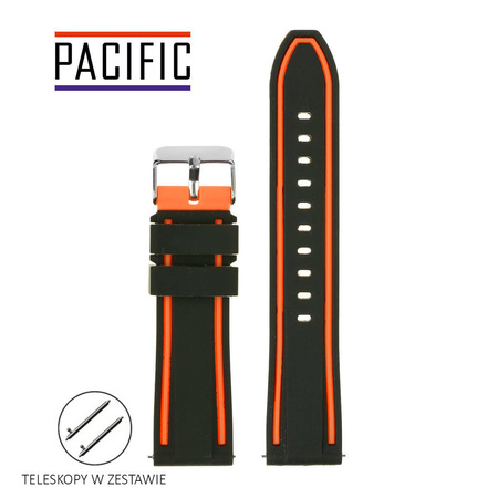 PASEK U14 - 1.12 - CZARNY / POMARAŃCZOWY - 24MM