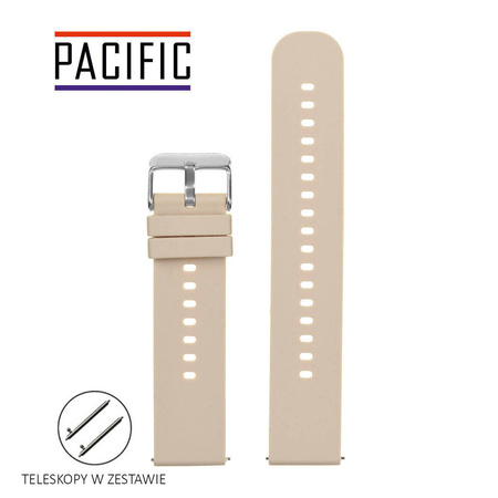 PASEK U27 - 17/SL - BEŻOWY / SREBRNY - 18mm