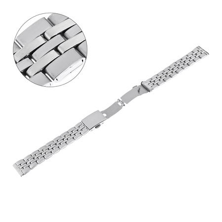 BRANSOLETA - STALOWA HQ - MB 102 - 31 - SREBRNY - 14mm