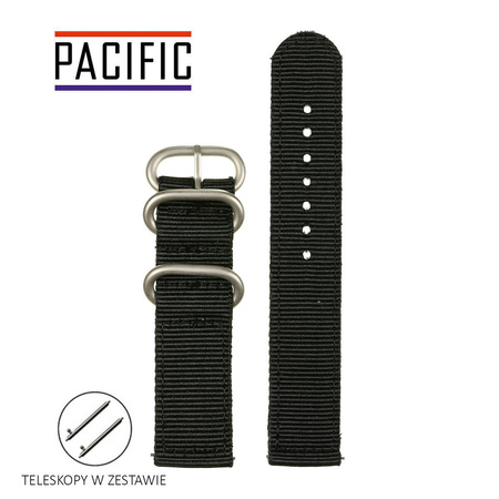 PASEK N02 - 1/SL - CZARNY / SREBRNY - 24MM