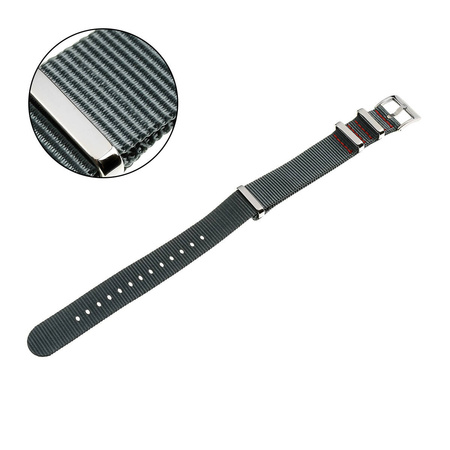 PASEK N03 - 7.6 - SZARY - CZERWONA NIĆ