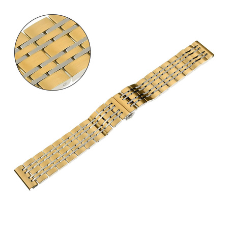 BRANSOLETA - SOLID ZAP. MOT. - MB 55 - 30/31 - ZŁOTY / SREBRNY - 22mm