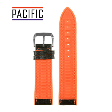 PASEK U19 - 1.12 - CZARNY / POMARAŃCZOWA NIĆ - 20mm