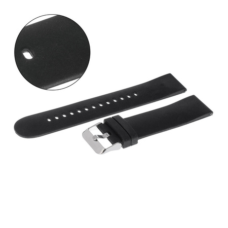 PASEK U03 - 1/SL - CZARNY / SREBRNY - 18mm