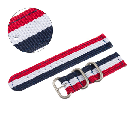 PASEK N02 - N93/SL - WIELOKOLOROWY / SREBRNY - 18MM