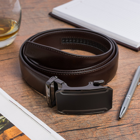 PASEK DO SPODNI AP 01-006 DARK BROWN - PAKIET 5 SZTUK