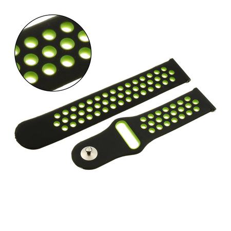 PASEK U11 - 1.11 - CZARNY / JASNY ZIELONY - 20MM