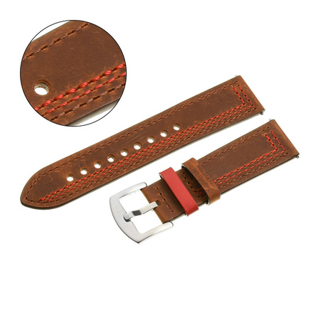 PACIFIC W73 - 2.6 - CIEMNY BRĄZ / CZERWONA NIĆ - 22MM