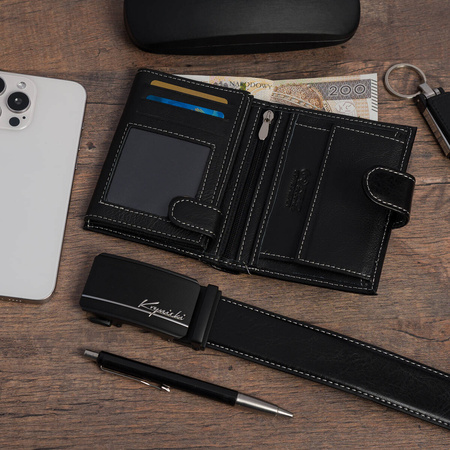 KOMPLET KRYNICKI - 111 BLACK / WHITE - PASEK 120 cm