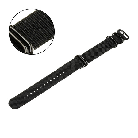 PASEK PARCIANY N01 - 1/B - CZARNY / CZARNY - 18MM