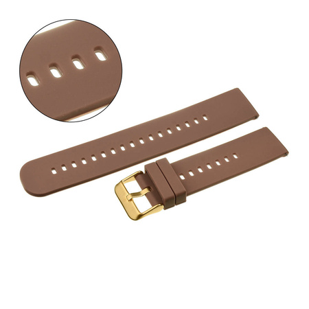 PASEK U27 - 2/G - CIEMNY BRĄZ / ZŁOTY - 18mm