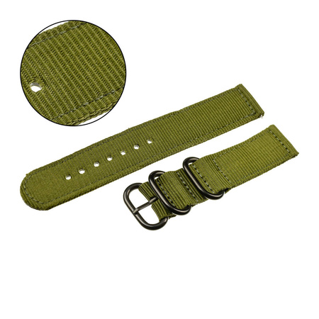 PASEK N02 - 27/B - CIEMNY ZIELONY / CZARNY - 24MM