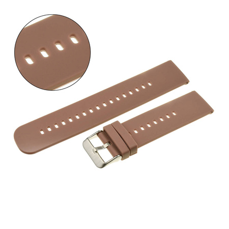 PASEK U27 - 2/SL - CIEMNY BRĄZ / SREBRNY - 22mm