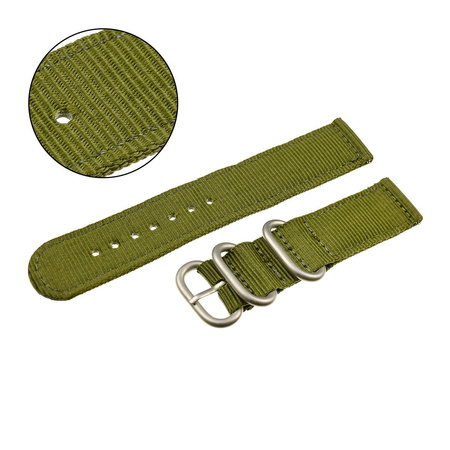 PASEK N02 - 27/SL - CIEMNY ZIELONY / SREBRNY - 24MM