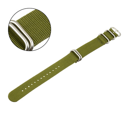 PASEK PARCIANY N01 - 27/S - CIEMNO ZIELONY / SREBRNY - 20MM