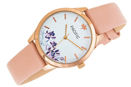 PACIFIC X6155 KWIATEK R.ZŁOTO - RÓŻOWY PASEK